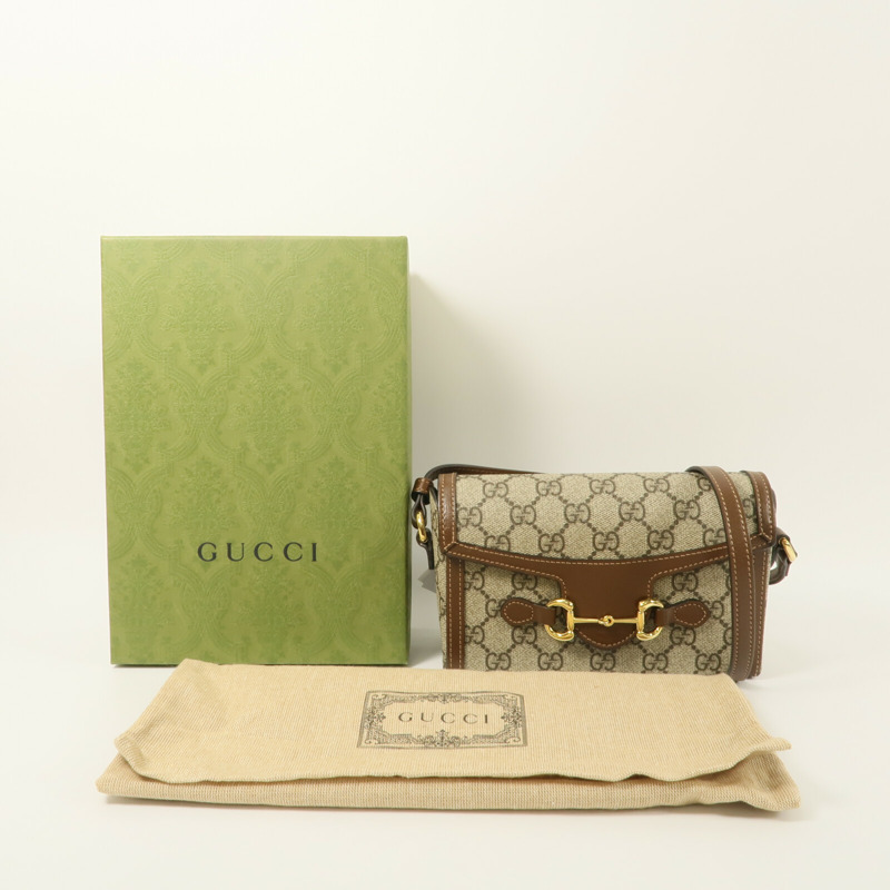 GUCCI 塗層帆布Horsebit 1955 Mini肩背袋-9