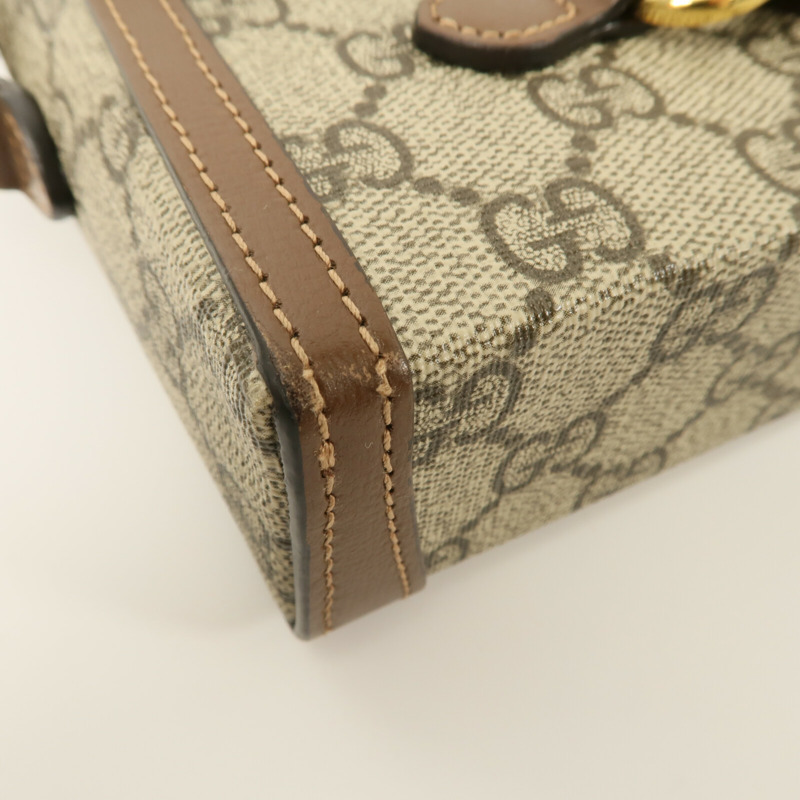 GUCCI 塗層帆布Horsebit 1955 Mini肩背袋-10