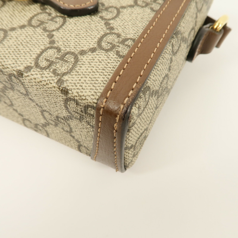 GUCCI 塗層帆布Horsebit 1955 Mini肩背袋-11