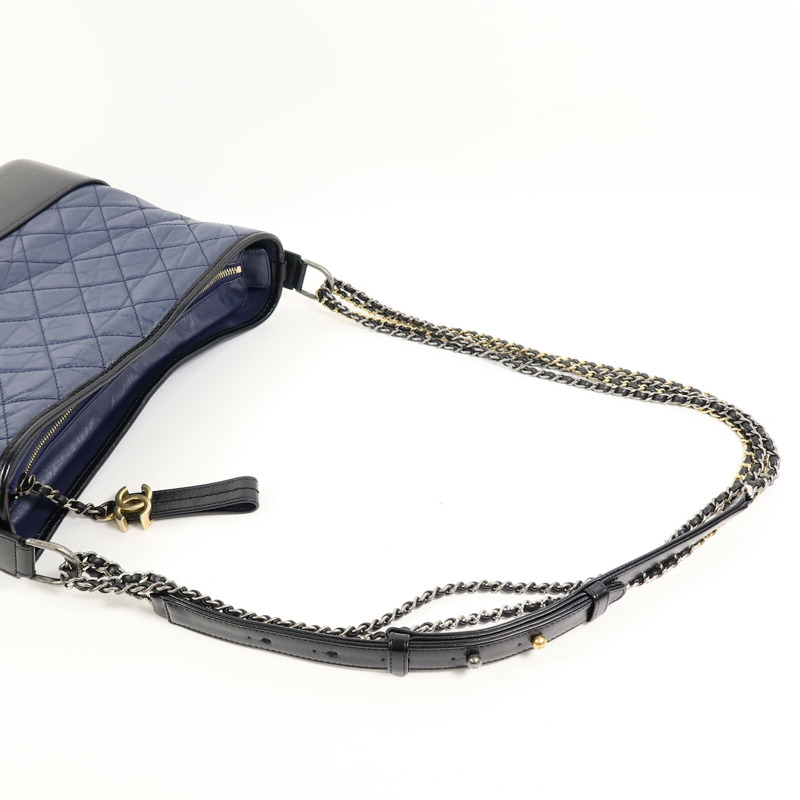 CHANEL 羊皮皮革Gabrielle Large鏈帶肩背袋-9
