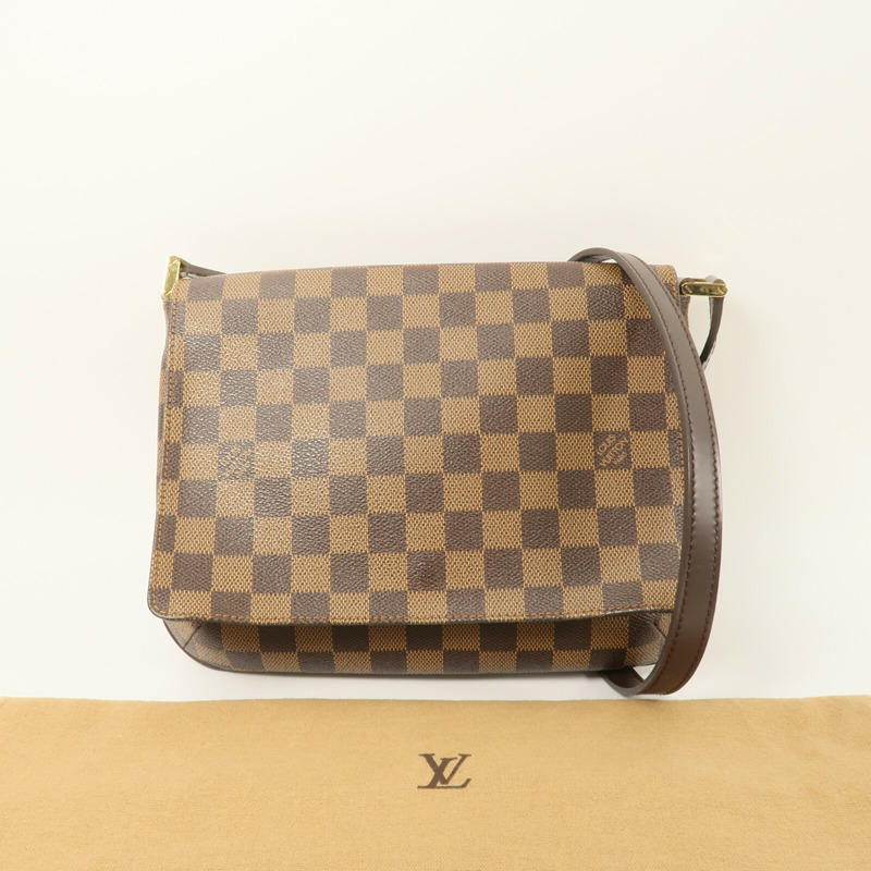 LOUIS VUITTON Damier Musette Tango肩背袋棕色-8