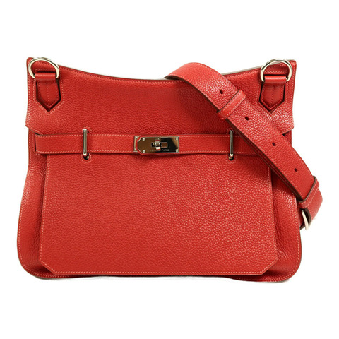 HERMES Togo皮革Jypsiere 34肩背袋Rouge Casaque