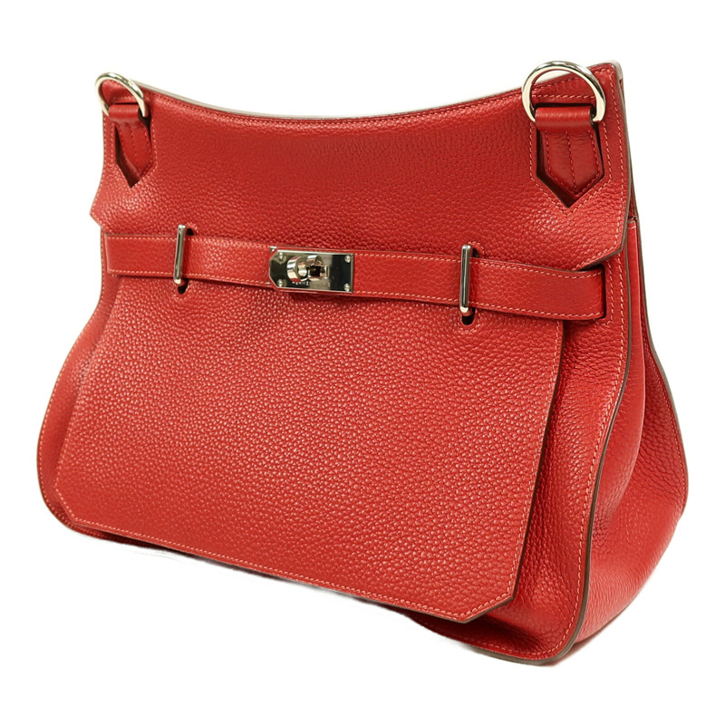 HERMES Togo皮革Jypsiere 34肩背袋Rouge Casaque-1