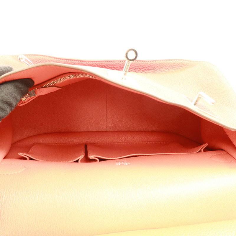 HERMES Togo皮革Jypsiere 34肩背袋Rouge Casaque-4