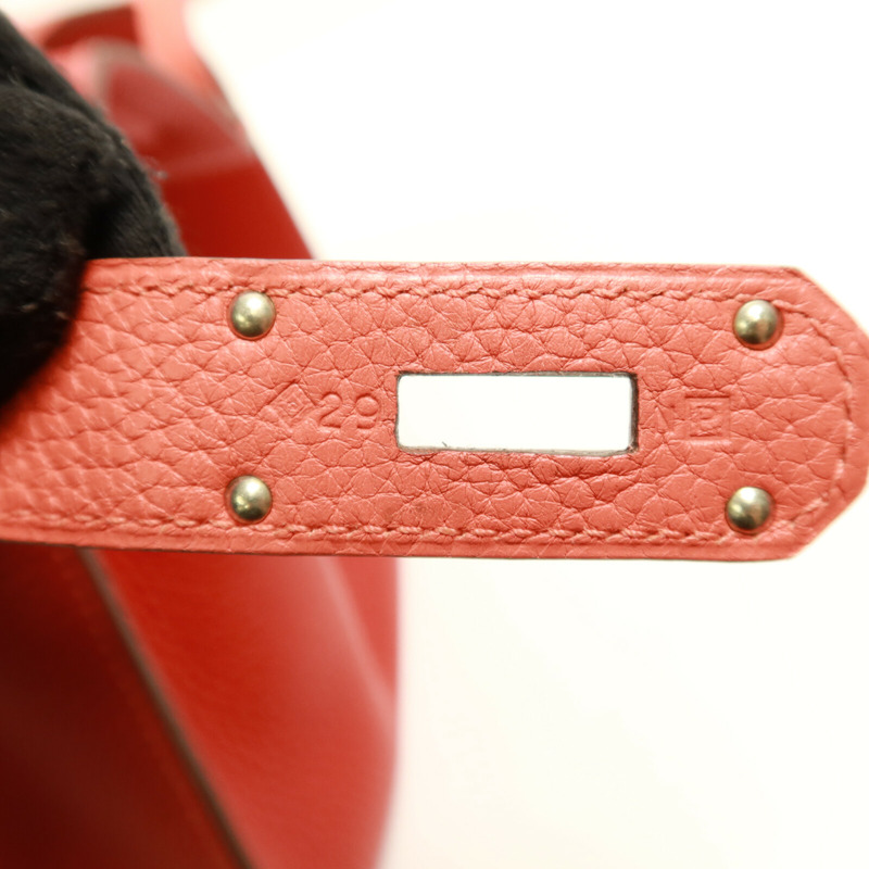 HERMES Togo皮革Jypsiere 34肩背袋Rouge Casaque-6