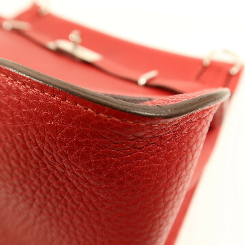 HERMES Togo皮革Jypsiere 34肩背袋Rouge Casaque-11
