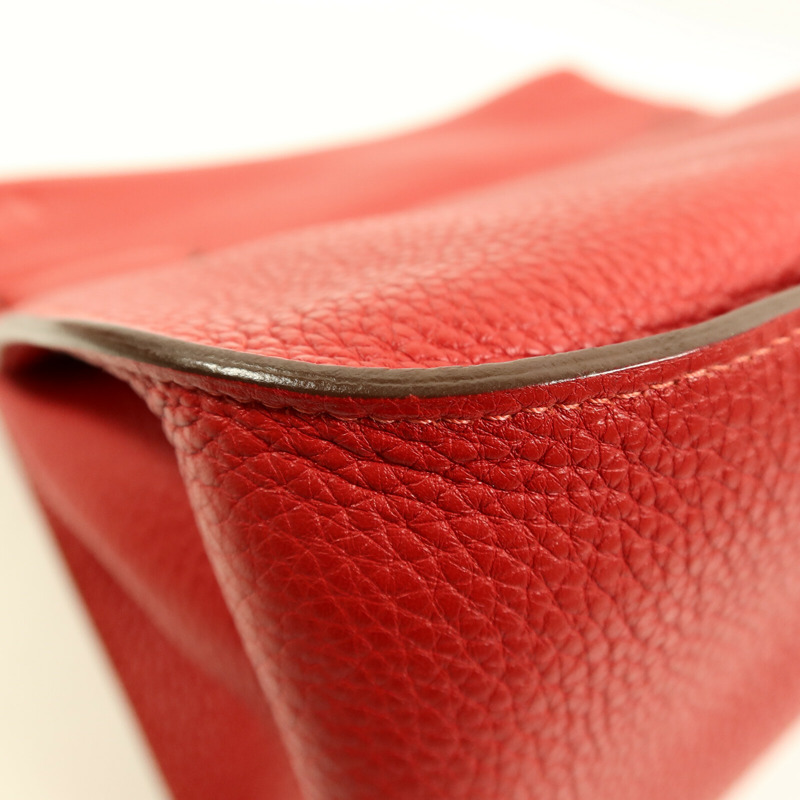 HERMES Togo皮革Jypsiere 34肩背袋Rouge Casaque-12
