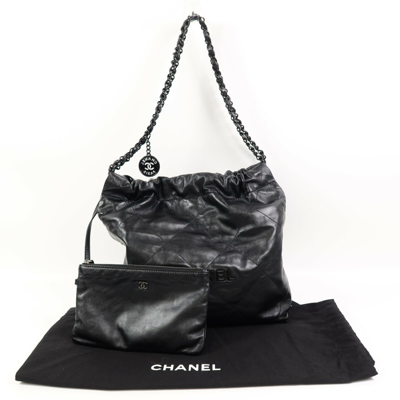 CHANEL 牛皮皮革Chanel 22 Small鏈帶肩背袋-12