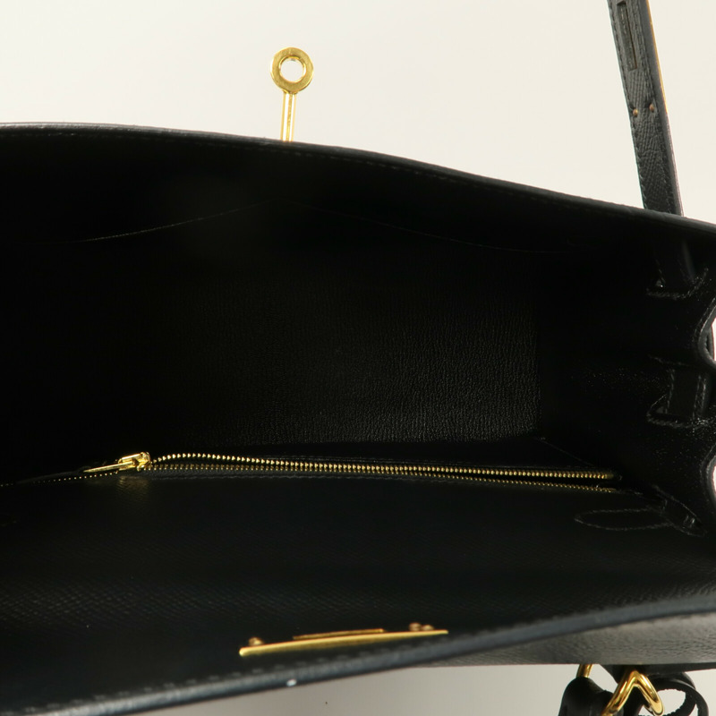 HERMES Epsom皮革Kelly 28手挽肩背兩用袋Noir-4