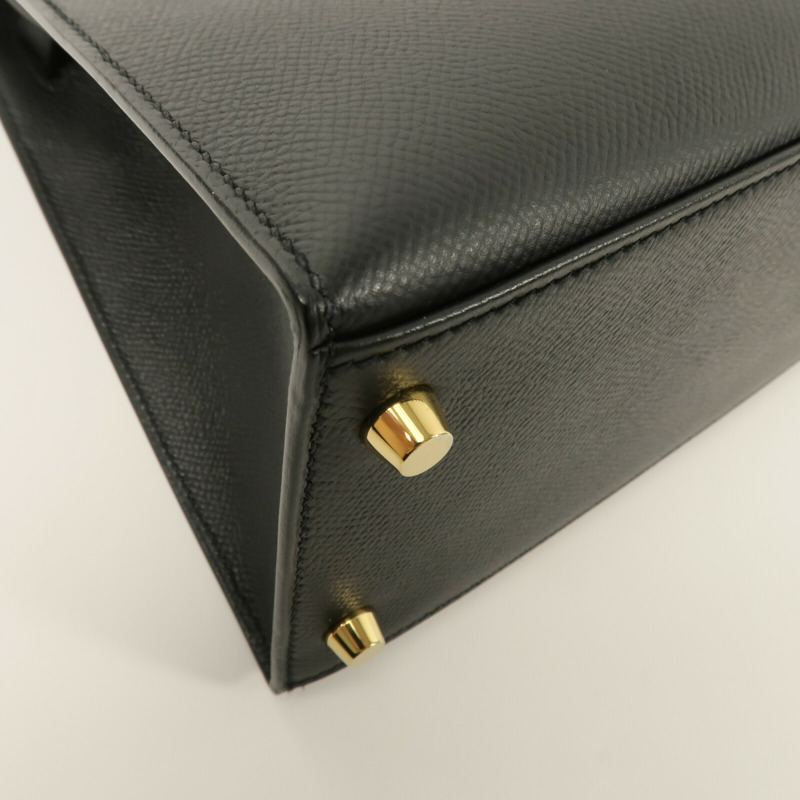 HERMES Epsom皮革Kelly 28手挽肩背兩用袋Noir-11