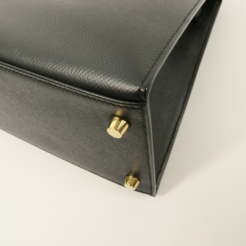 HERMES Epsom皮革Kelly 28手挽肩背兩用袋Noir-12