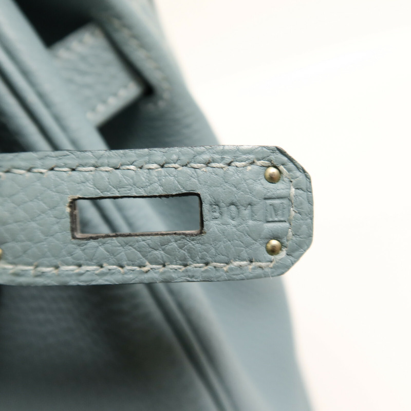 HERMES Togo皮革Birkin 30手挽袋Blue Ciel-6