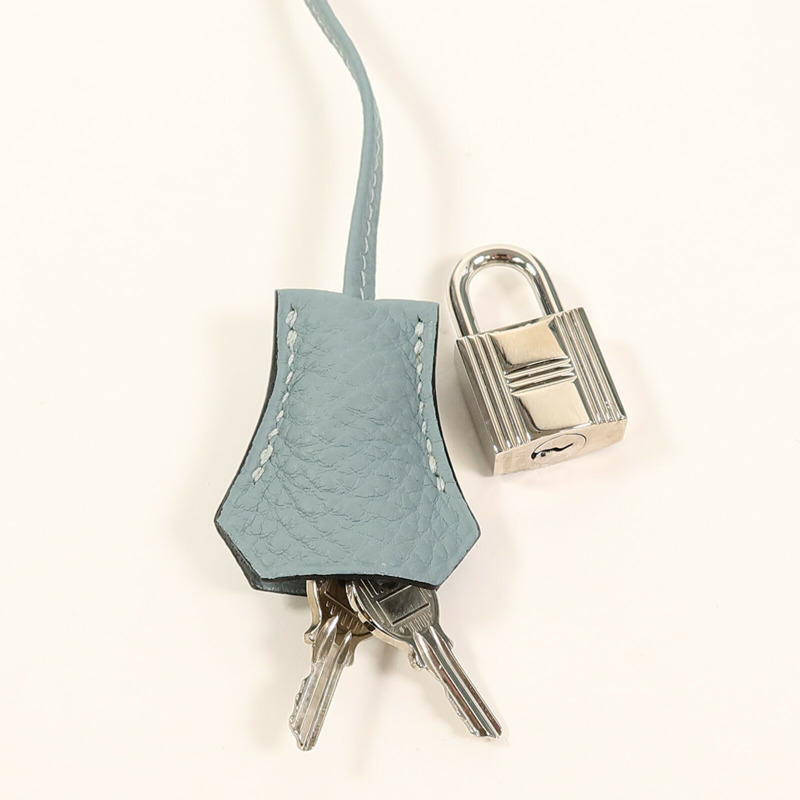 HERMES Togo皮革Birkin 30手挽袋Blue Ciel-9