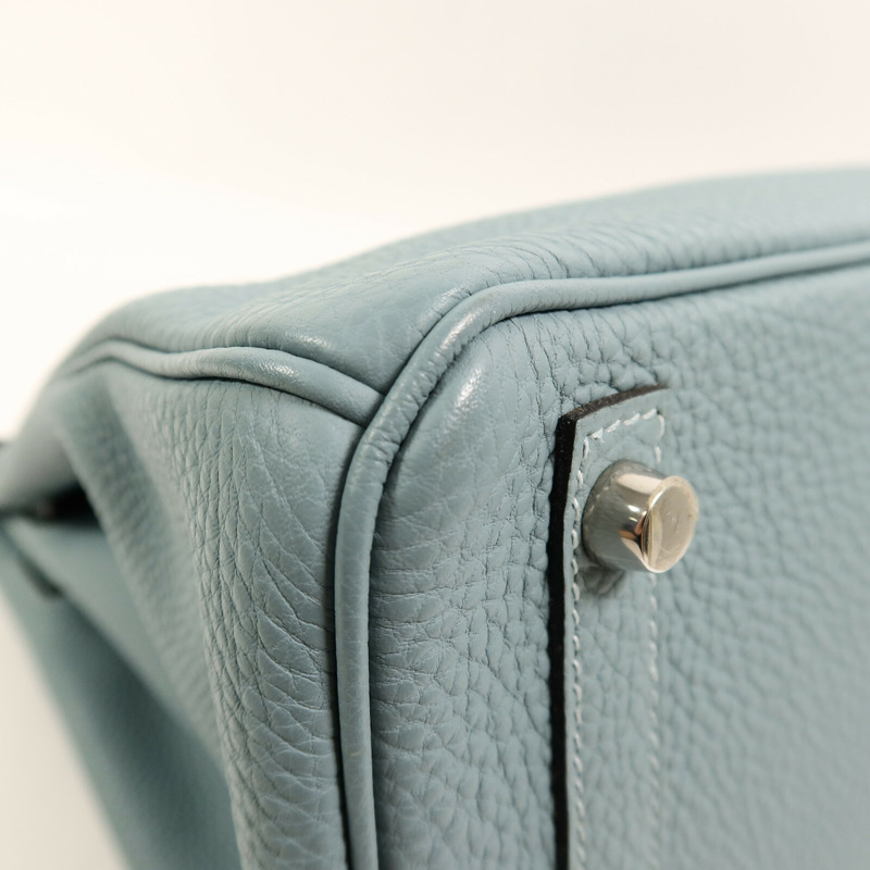 HERMES Togo皮革Birkin 30手挽袋Blue Ciel-12
