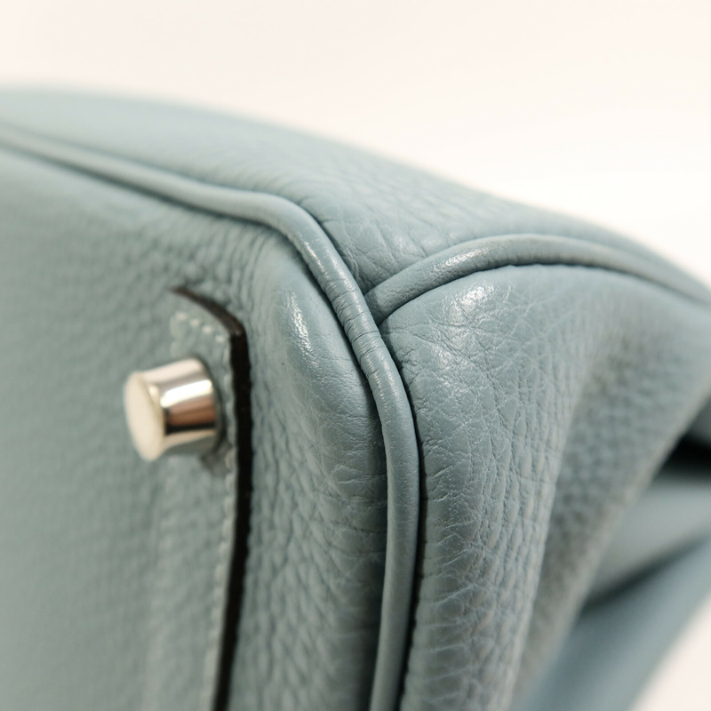 HERMES Togo皮革Birkin 30手挽袋Blue Ciel-13