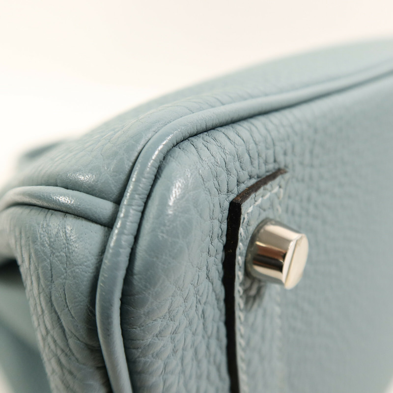 HERMES Togo皮革Birkin 30手挽袋Blue Ciel-14
