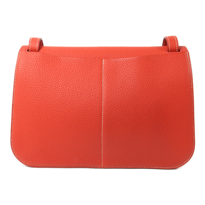 HERMES Clemence皮革Halzan 31手挽肩背兩用袋Rouge Tomato-1