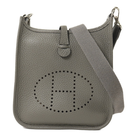 HERMES Clemence皮革Evelyne TPM肩背袋Gris Meyer