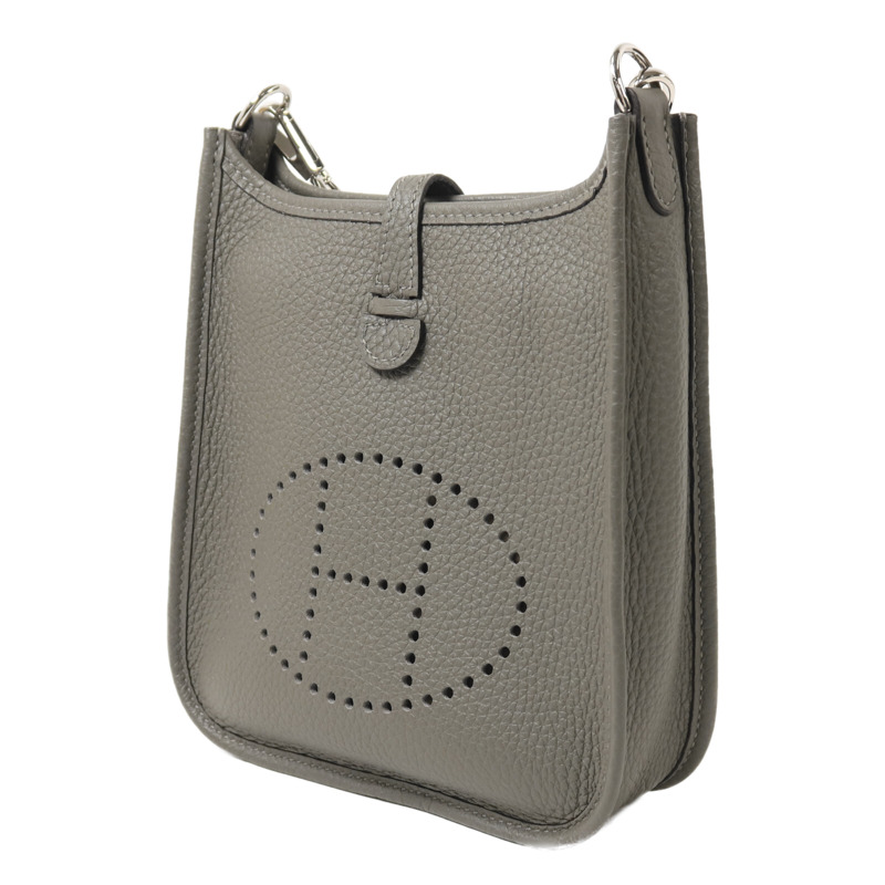 HERMES Clemence皮革Evelyne TPM肩背袋Gris Meyer-2