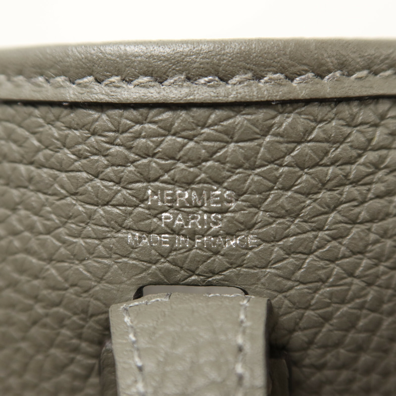 HERMES Clemence皮革Evelyne TPM肩背袋Gris Meyer-6
