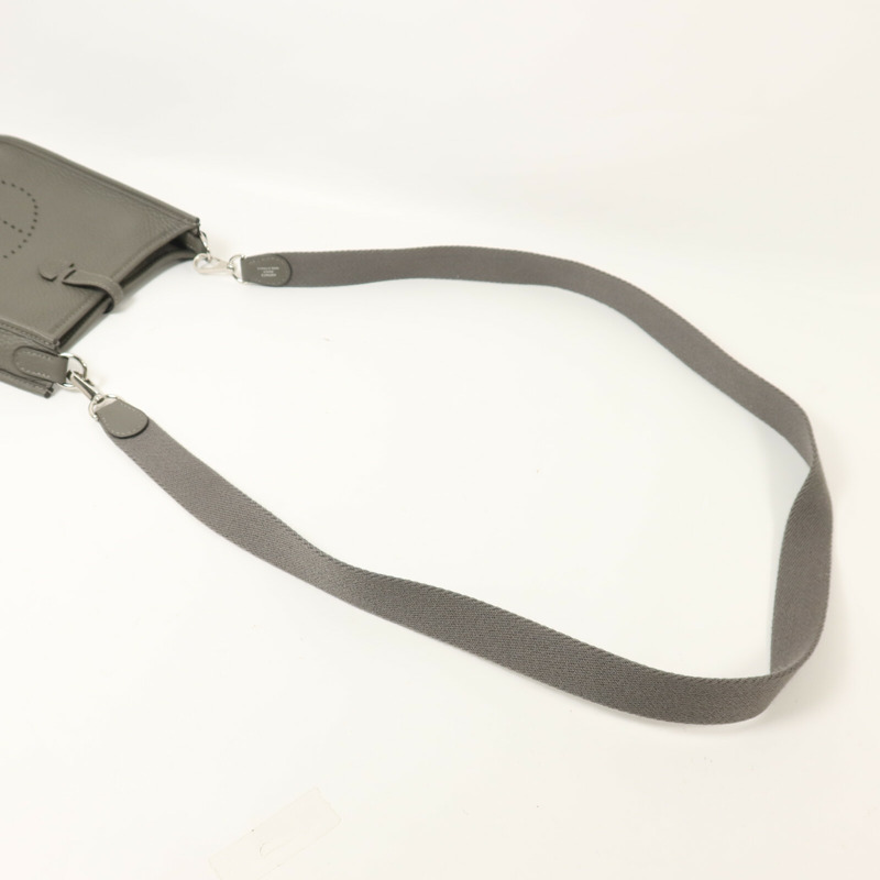 HERMES Clemence皮革Evelyne TPM肩背袋Gris Meyer-8