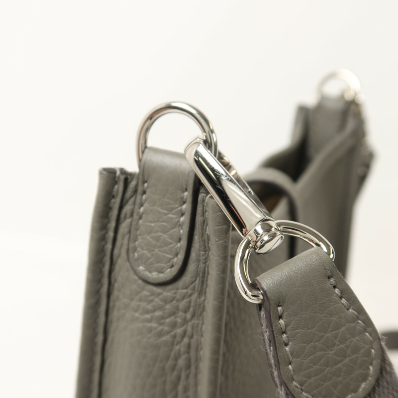 HERMES Clemence皮革Evelyne TPM肩背袋Gris Meyer-10