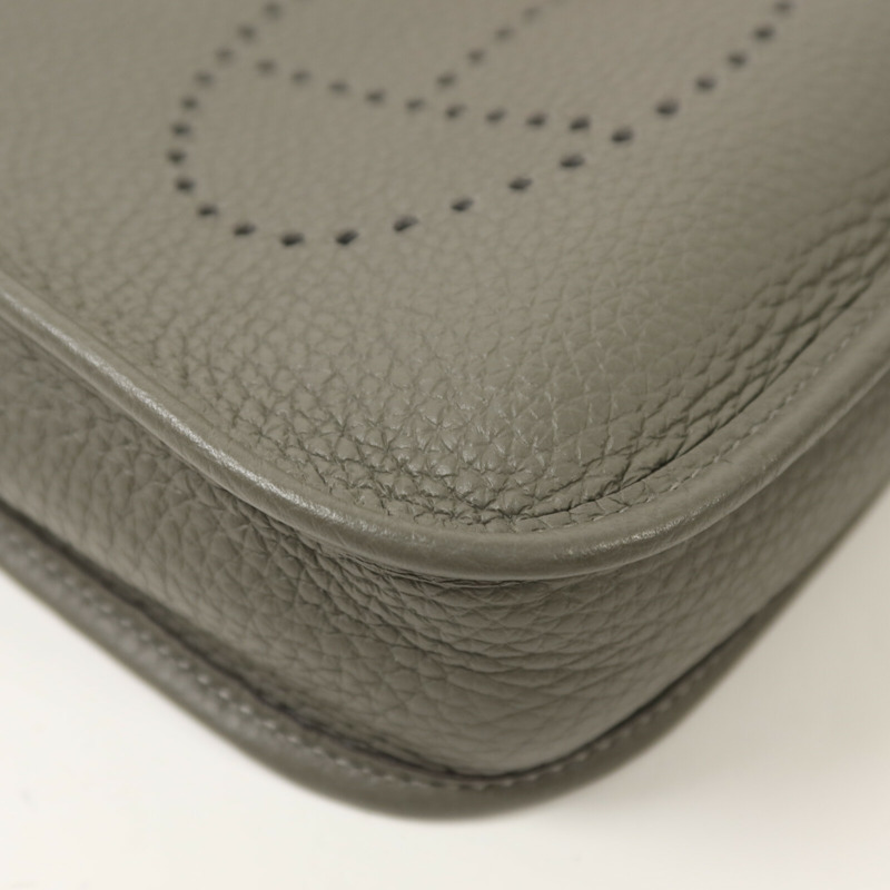 HERMES Clemence皮革Evelyne TPM肩背袋Gris Meyer-11