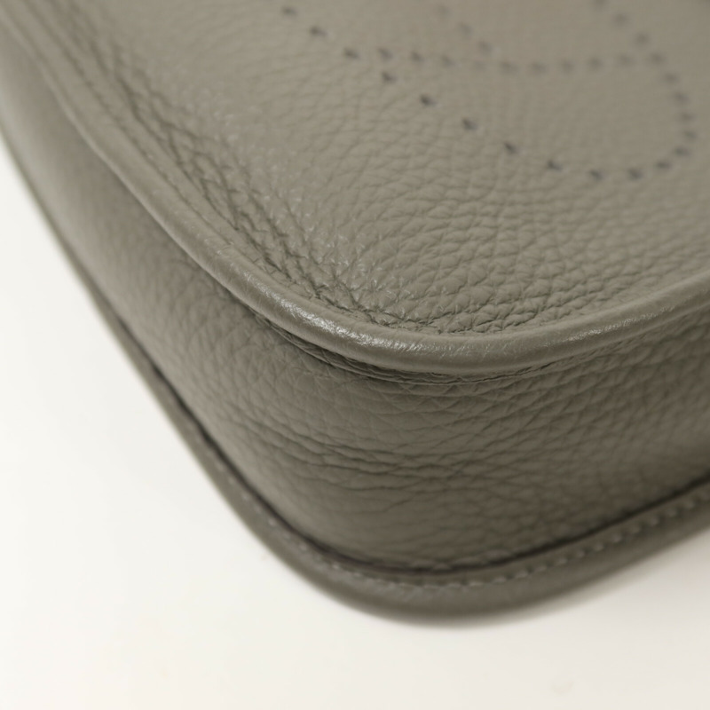 HERMES Clemence皮革Evelyne TPM肩背袋Gris Meyer-12