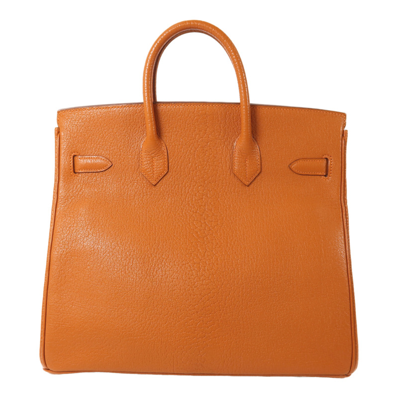 HERMES Chevre皮革Birkin 32 Hac手挽袋Orange-1