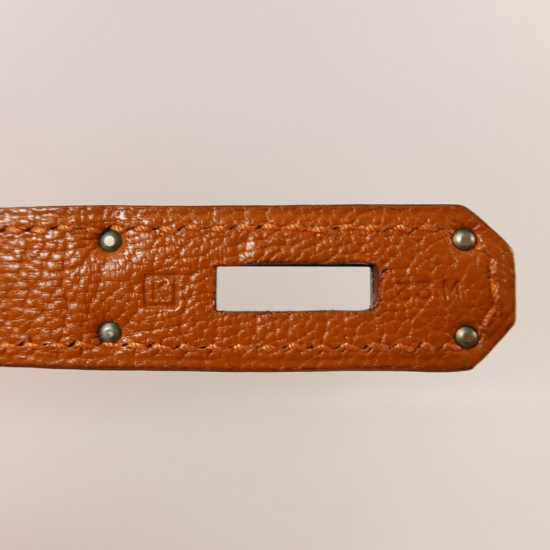 HERMES Chevre皮革Birkin 32 Hac手挽袋Orange-6