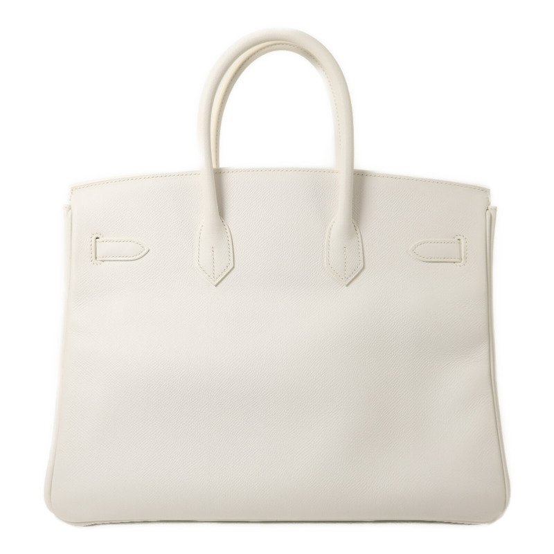 HERMES Epsom皮革Birkin 35手挽袋Blanc-1