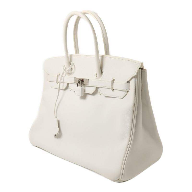 HERMES Epsom皮革Birkin 35手挽袋Blanc-2