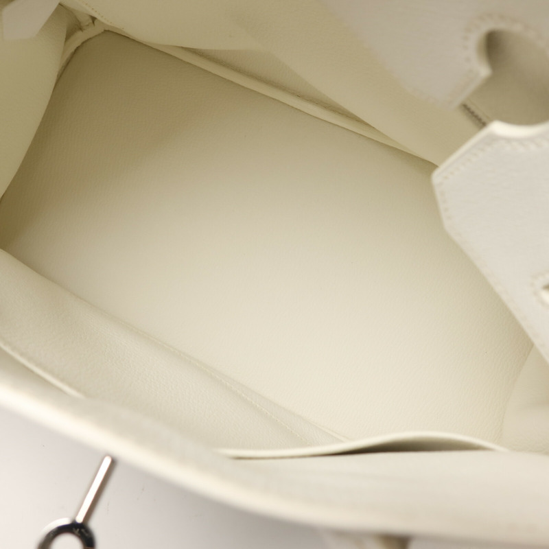 HERMES Epsom皮革Birkin 35手挽袋Blanc-4