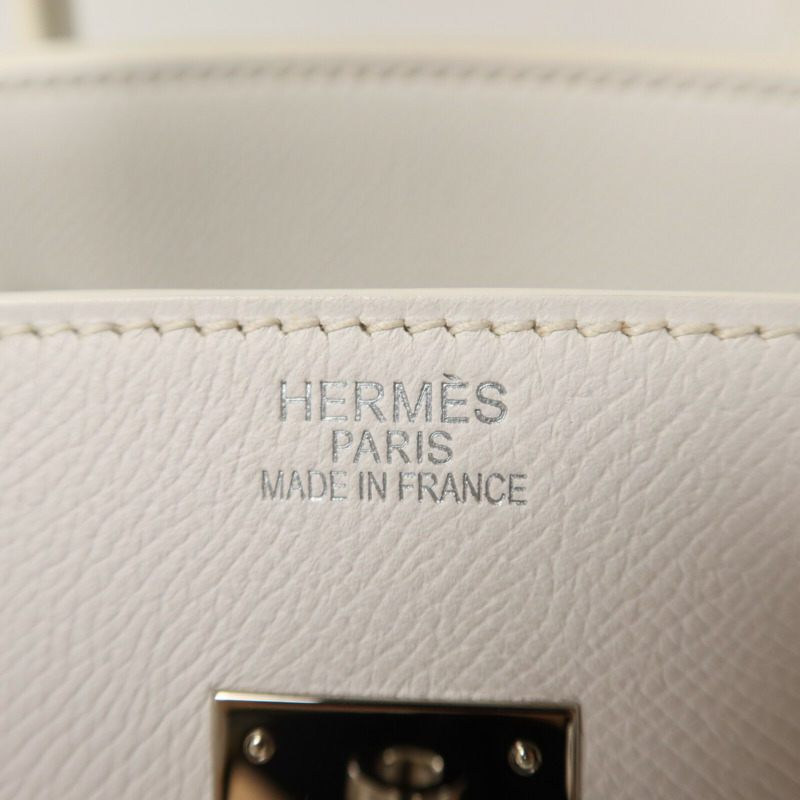 HERMES Epsom皮革Birkin 35手挽袋Blanc-5
