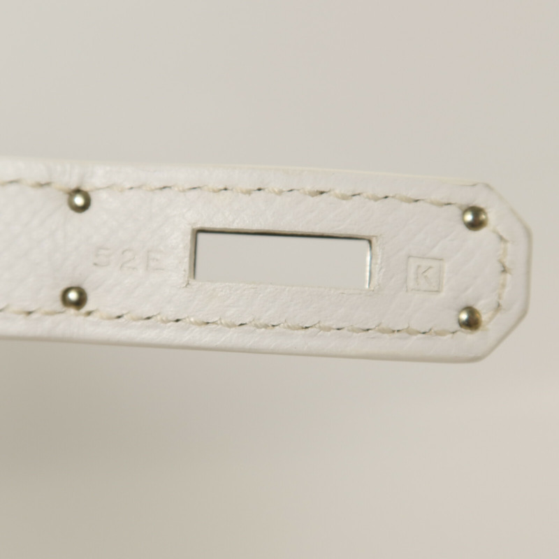HERMES Epsom皮革Birkin 35手挽袋Blanc-6