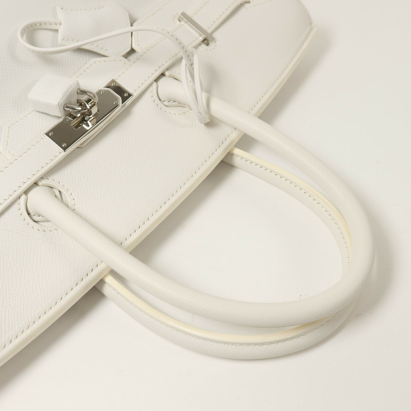 HERMES Epsom皮革Birkin 35手挽袋Blanc-7