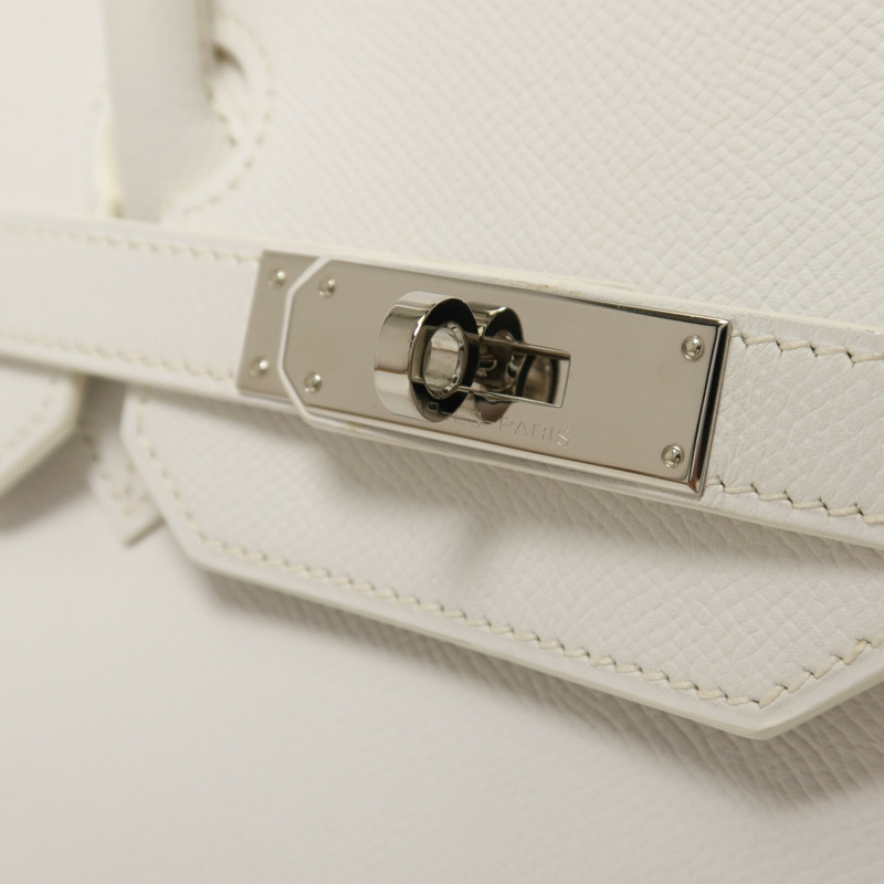 HERMES Epsom皮革Birkin 35手挽袋Blanc-9