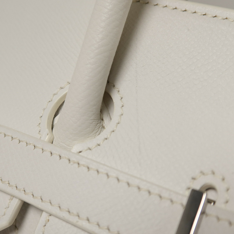 HERMES Epsom皮革Birkin 35手挽袋Blanc-10