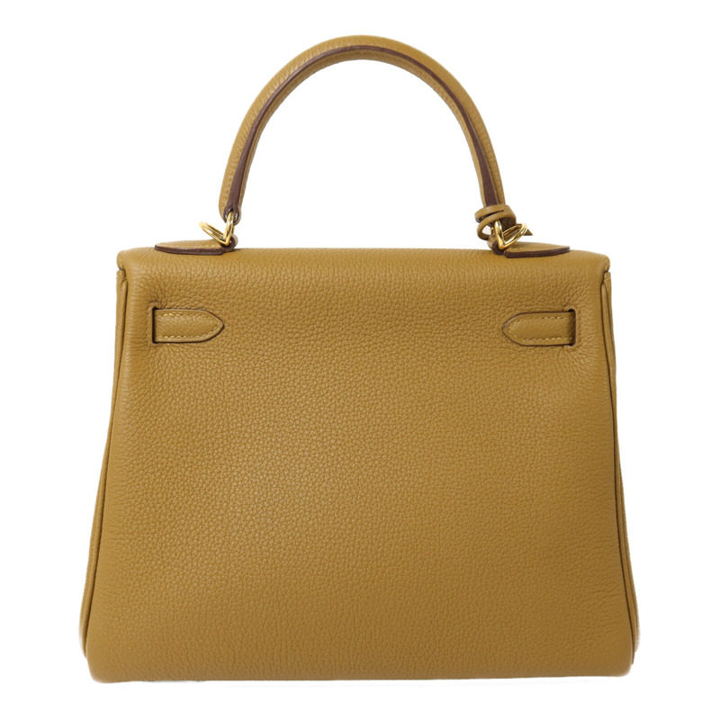HERMES Togo皮革Kelly 25手挽肩背兩用袋Bronze Dore-1