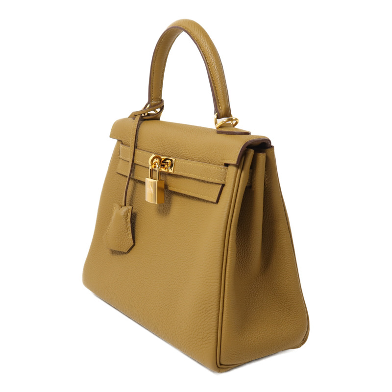 HERMES Togo皮革Kelly 25手挽肩背兩用袋Bronze Dore-2