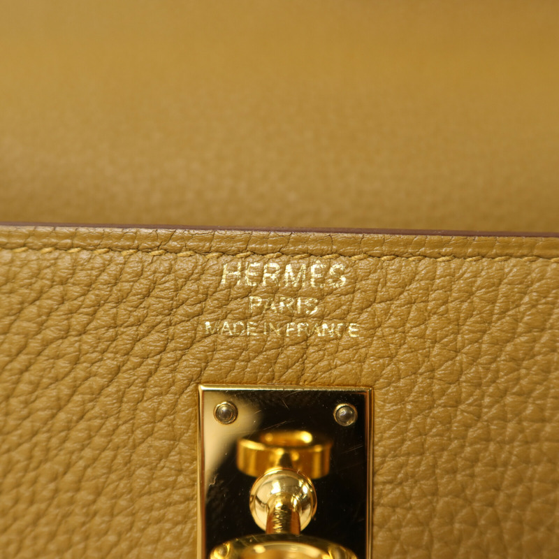 HERMES Togo皮革Kelly 25手挽肩背兩用袋Bronze Dore-5