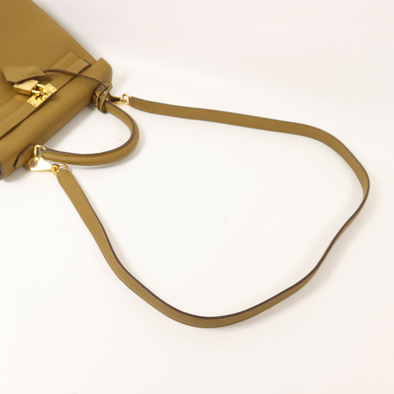 HERMES Togo皮革Kelly 25手挽肩背兩用袋Bronze Dore-7
