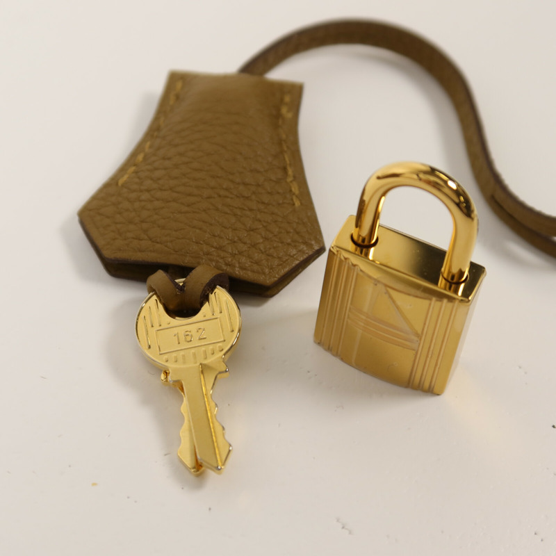 HERMES Togo皮革Kelly 25手挽肩背兩用袋Bronze Dore-10