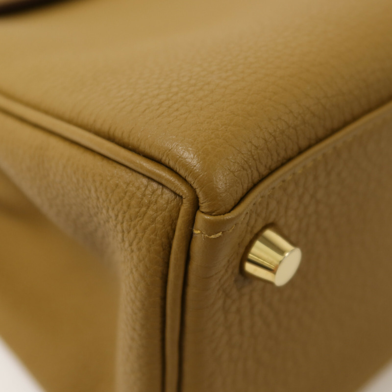 HERMES Togo皮革Kelly 25手挽肩背兩用袋Bronze Dore-11