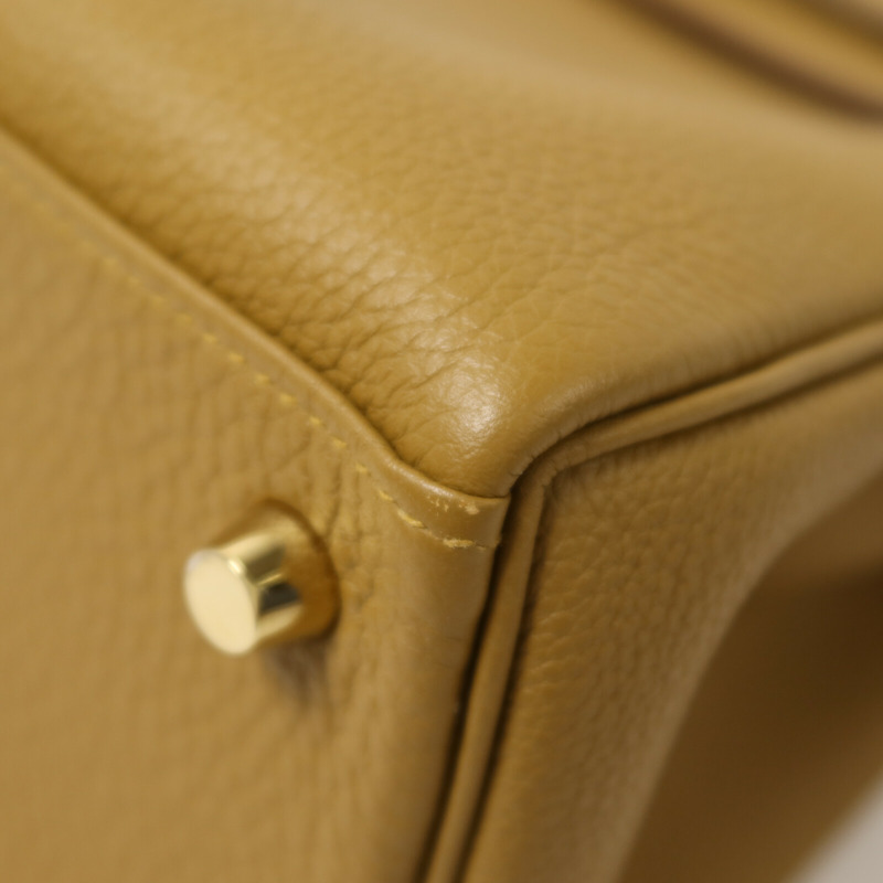 HERMES Togo皮革Kelly 25手挽肩背兩用袋Bronze Dore-12