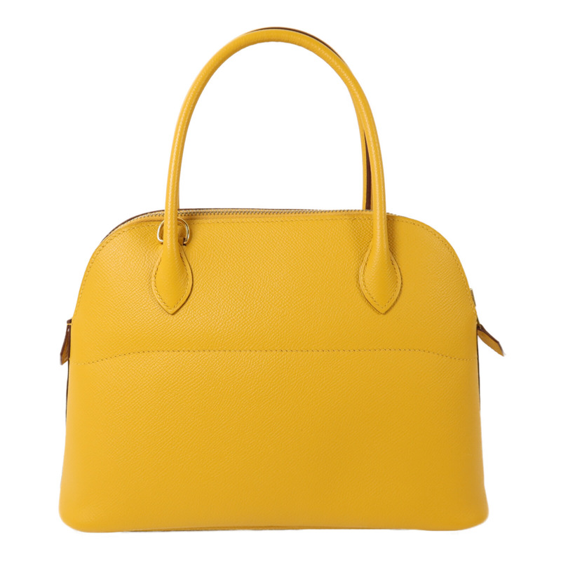 HERMES Epsom皮革Bolide 27手挽肩背兩用袋Jaune Ambre-1