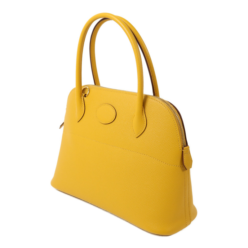 HERMES Epsom皮革Bolide 27手挽肩背兩用袋Jaune Ambre-2