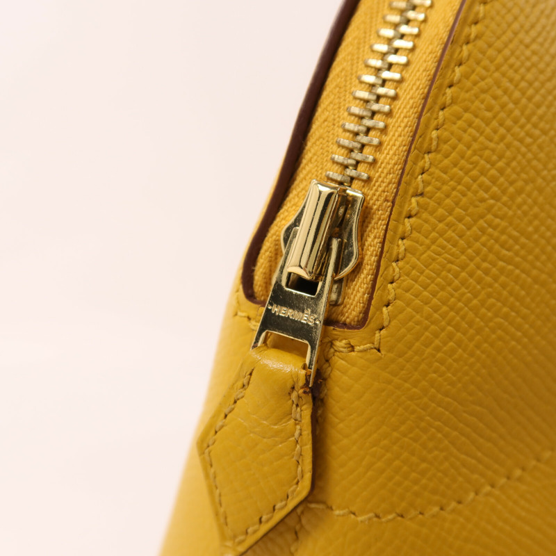 HERMES Epsom皮革Bolide 27手挽肩背兩用袋Jaune Ambre-9