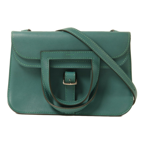 HERMES Swift皮革Mini Halzan手挽肩背兩用袋Malachite