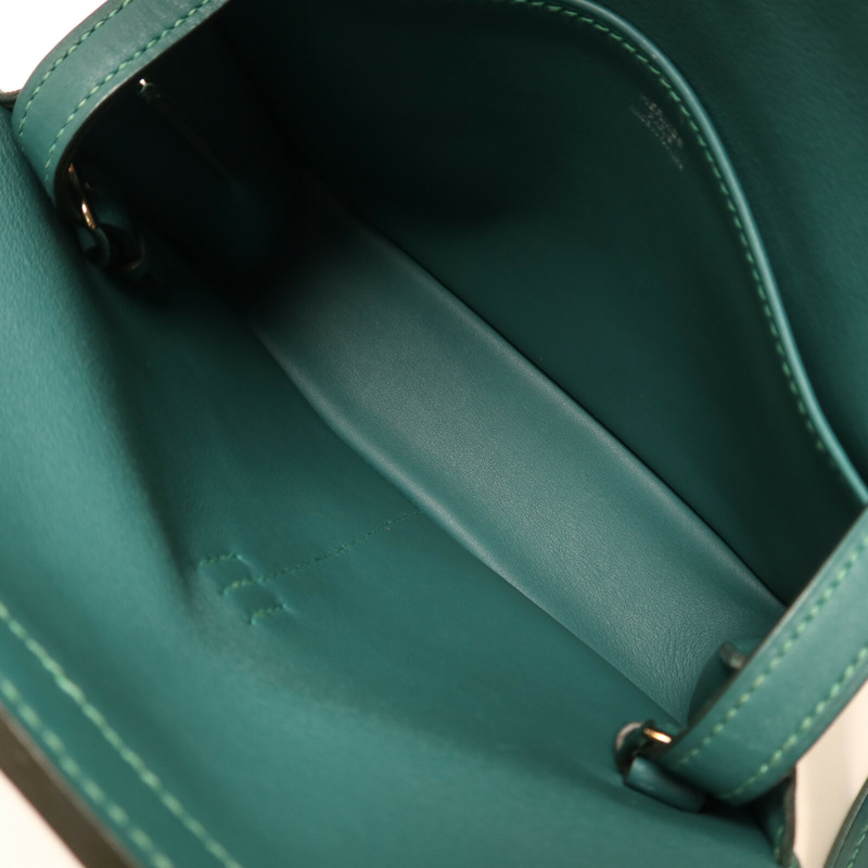 HERMES Swift皮革Mini Halzan手挽肩背兩用袋Malachite-4